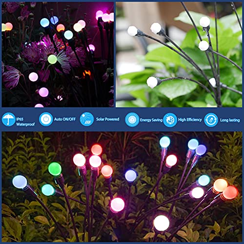 TONULAX Solar Garden Lights, Starburst Swaying Light - Swaying When Wind Blows, Solar Lights Outdoor Decorative, Color Changing RGB Light for Yard Patio Pathway Decoration(6 Pack) - size: 6 Pack