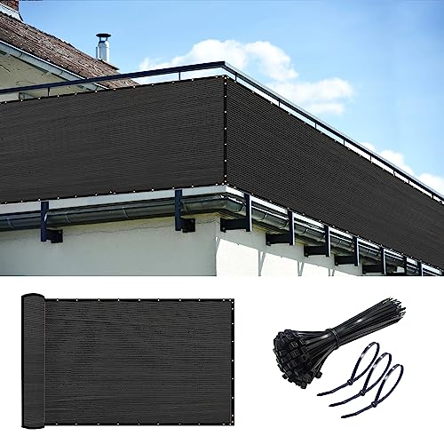 KANAGAWA 3ft x 16ft Privacy Screen Fence, 90% Blockage Heavy Duty 175 GSM Fencing Mesh Net Cover for Outdoor Wall Garden Yard Backyard 40 Cable Zip Ties Included Black - color: Black, size: 0 3' x 16'