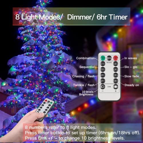suddus 33ft 100 LED Outdoor String Lights, Multi Color Fairy Lights Battery Operated with Remote, Led Twinkle Lights for Bedroom, Backyard, Wedding, Tree, Mason Jar, Wall, Centerpiece, Christmas - color: Multicolor, size: 100LED