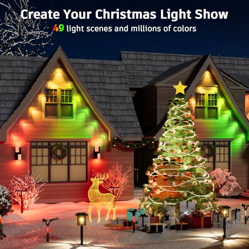 XMCOSY+ Smart Outdoor String Lights - 123ft RGBCWIC Patio Lights with 40 Color Changing Bulbs, LED String Light for Outside Backyard Bistro Party, APP WiFi Control, Work with Alexa, IP65 Waterproof - size: 123Ft-Acrylic Bulb