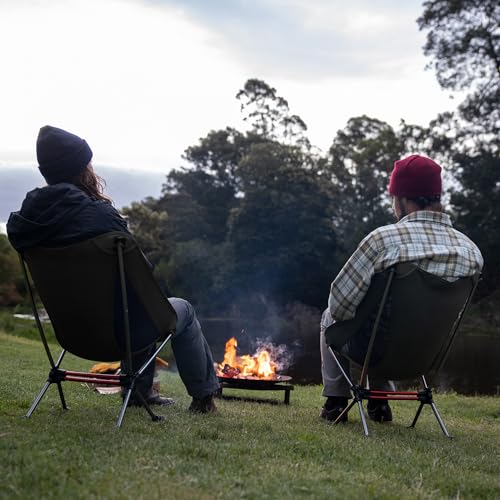 Naturehike YL08 Ultralight Camping Chair, 2.38 LBS Portable Backpacking Chair with Anti-Sinking Feet, Lightweight Compact Folding Hiking Camp Chair - color: Black