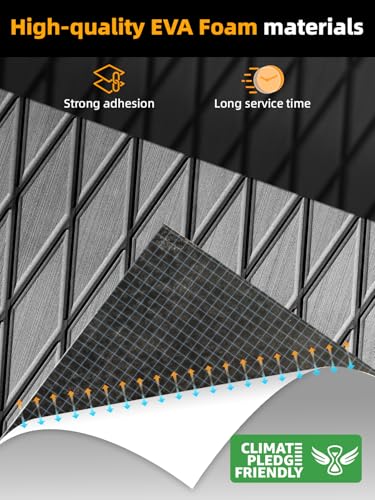 FOCEAN Boat Flooring EVA Foam Boat Decking Marine Mat Non-Slip Self-Adhesive Flooring Sheet for Motorboat Jon Boats Bass Boat Kayak RV Floor, 94.5''x 47.2'', Grey with Black Lines - color: Grey With Black Seam Lines, size: 94.5"L x 47.2"W x 0.2"Th