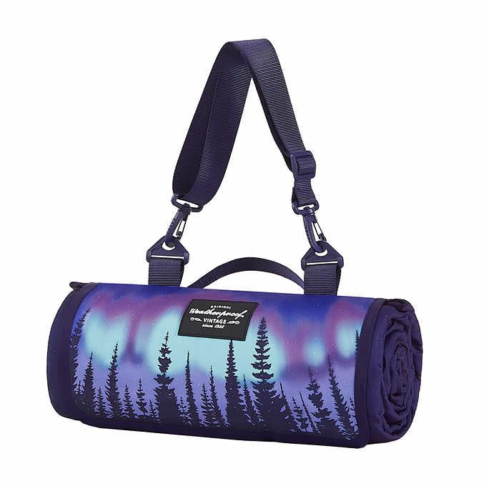 Weatherproof Vintage Portable Picnic Blanket (60in x 72in) - Foldable & Sandproof Beach & Camping Blanket - With Carry Strap (Stars) - color: Stars