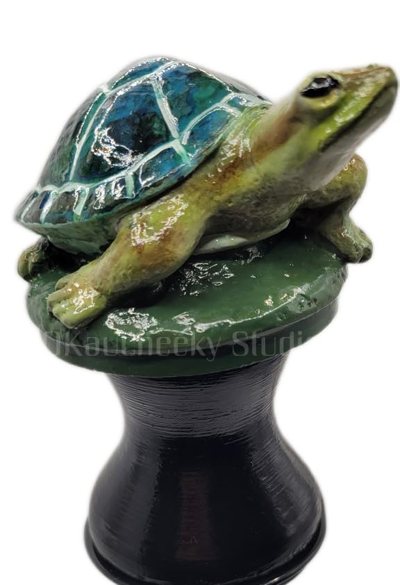OKaucheeky Decorative Heavy-Duty Steel Rolling Hose Guide Turtle, 100% Handcrafted, Made in the USA by a Women-Owned Small Business, Each is One-of-A-Kind Hand-Painted
