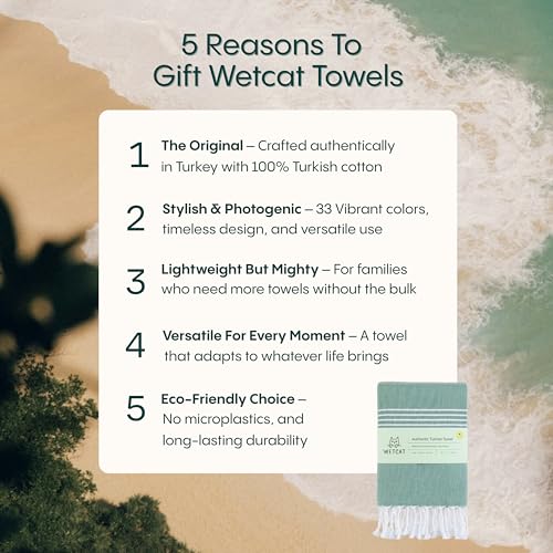 WETCAT Turkish Beach Towel Oversized (38"x71") 100% Turkish Cotton, Made in Turkey - Sand Free, Extra Large, Ultra Soft, Quick Drying, Compact & Lightweight for Travel - Lilac - color: Lilac, size: Beach Towel (38" x 71")