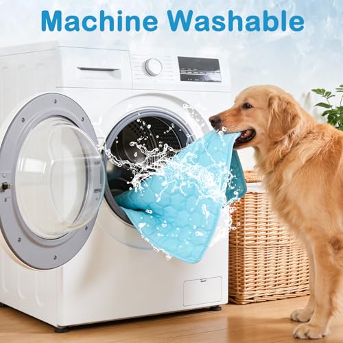 Vivifying Cooling Blanket for Dogs, Q-MAX>0.5 Reversible Ice Silk Dog Cooling Mat with Waterproof Layer, Soft Pet Throw Blanket for Couch, Bed, Crate, Floor, Breathable Summer Pet Pad, 40 x 60 Inches - size: L(40"x60")