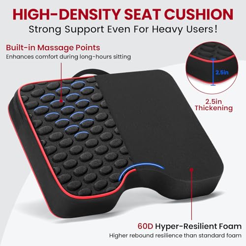 Stadium Seat Cushions - Portable Bleacher Cushions with 2.5" Extra Thick High-Density Foam and Massage Dots, Fashion Outdoor Seat Cushions for Sports Events, Travel, Camping, Chairs - 4 Pack - color: 4pack Black