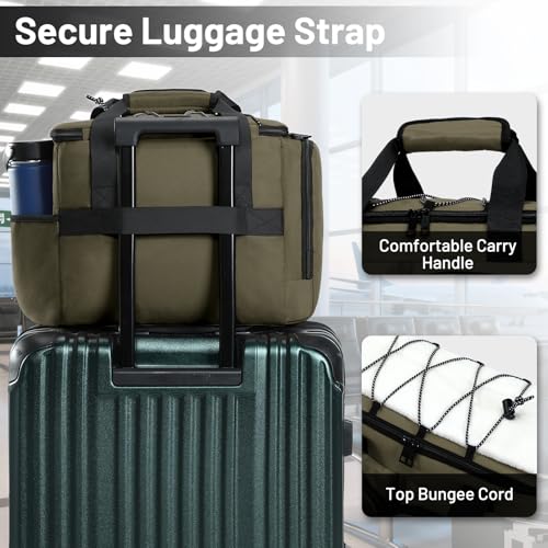 MIER Lunch Box for Men Heavy Duty Insulated Lunch Bag 20 Cans Large Leakproof Soft Cooler Bags with Multiple Pockets for Picnic Work Travel (Army Green) - color: Army Green