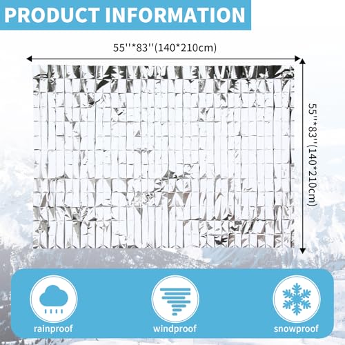 FRONTLINE Mylar Emergency Blankets 54" x 84" | Lightweight Thermal Survival Space Blanket, Waterproof & Windproof Foil Blanket for Camping, Hiking, First Aid & Disaster Preparedness (4)