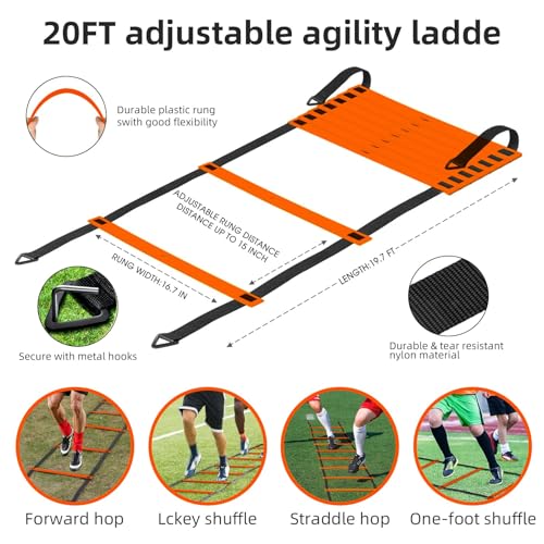 Soccer Goal, Soccer Goals for Backyard, 6x4ft Portable Pop Up Soccer Net Set, Soccer Training Equipment with Soccer Ball, Ladder and Cones - color: Orange2
