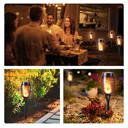 Toodour Solar Torch Flame Lights, 6 Pack Solar Lights Outdoor with Flickering Flame, Waterproof Patio Light Landscape Decoration Lighting for Garden, Lawn, Yard, Outdoor Decorations - color: Warm White, size: 6 Pack