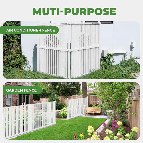 Air Conditioner Fence 2 Panels, 36" W x 45" H Outdoor Trash Can Fence, Easy Assembly Decorative Privacy Screen for AC Units & Pool Equipment - size: 36"W X 45"H-2 Panels Vertical