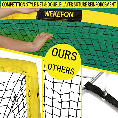 Soccer Goal with Carry Bag, 10/9MM Strengthen Pole, Arched Design, Kids Soccer Goals for Backyard Set 5x 3.1/3.6x2.7/2.9x2.4ft Portable Pop Up Soccer Nets for Toddler, Adults, Youth Games, Play, Gifts - color: Yellow, style: 2 Goals-3.6 ft x 2.7 ft
