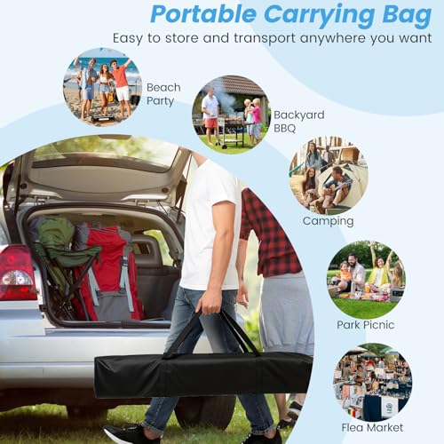 Tangkula 10x10 Ft Pop Up Canopy with Netting, Easy Up Outdoor Tent with Mesh Sidewalls, Carrying Bag, Adjustable Height, Portable Canopy Tent for Parties Events Camping Travel - color: White