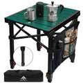 Camping Table Portable Foldable with Adjustable Height, Lightweight Collapsible Aluminum Roll-Up Camp Table with Storage Bag & Carry Bag, Heat-Resistant for RV Picnic BBQ Camping (Small 16"×13") - size: Small 16"×13" - Low Table Height (21"h)