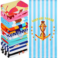 Mixweer 8 Packs Microfiber Beach Towel Bulk 60 x 28 Inch Sand Free Travel Large Microfiber Pool Swim Multi Style Beach Towel Blanket for Adult on Vacation Accessories(Classic Style) - style: Classic