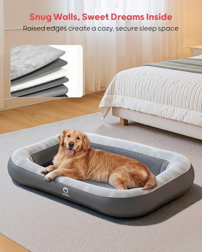 QPAU 36 in Inflatable Dog Bed for Home Travel and Outdoor, Pet Mattress for Small, Medium & Large Dogs (Pump Included - size: Medium to Large