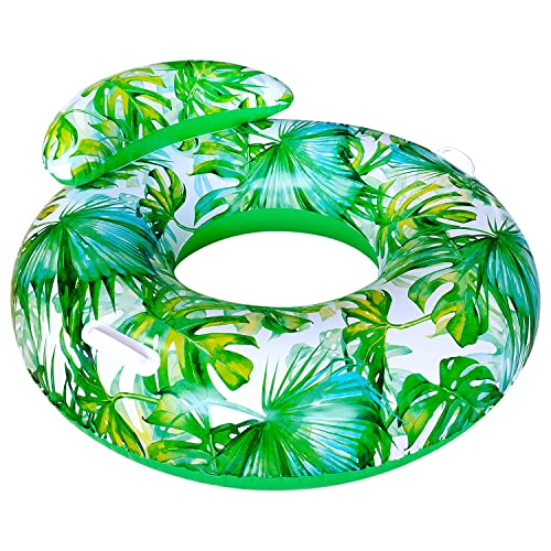 SUNSHINEMALL Inflatable Pool Floats Adult Swimming Rings Pool Floaties Accessories Lake Water Floats Beach Air Sofa Inflatable Lounge Chairs Rafts - color: Leaves
