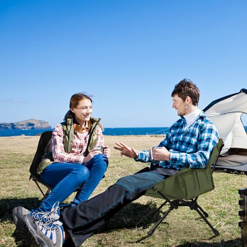 TOBTOS Ultralight Camping Chair, Portable Folding Chair Support 330 lbs, Compact Backpacking Chair with Carry Bag for Hiking Travel (Green) - color: Green