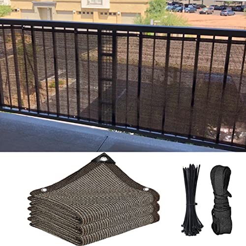 Shade Sail Sun Shade Cloth 3'3"x6'6" Rectangle Outdoor Canopy Outside Sunshade Awning Cover Privacy Screen Net UV Block for Patio Pergola Gazebo Porch Backyard Lawn Garden Outdoor Activities - color: Coffee, size: 3'3"x6'6"