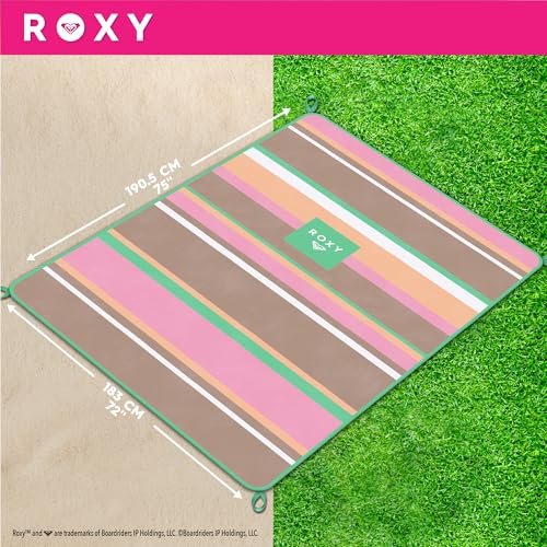 Roxy Sand-Free Beach Mat – Large Waterproof Outdoor Picnic Blanket, Lightweight Foldable Mat for Beach, Camping, Park, or Travel – Fits 4-6 People, Quick-Dry, Durable