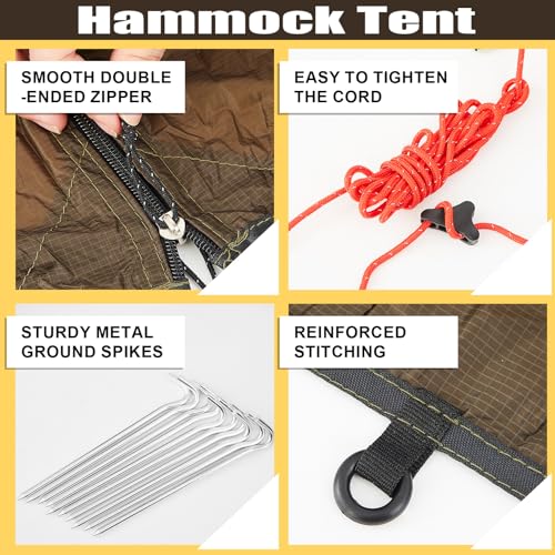 Screen House for Hammock, Backpacking Hammock Tent with Mosquito Net Portable Waterproof Bug Screen Tent for Canoe Picnics Hiking Camping Beach Backyards Outdoor in Summer