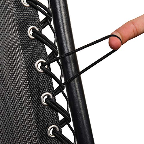 C-CHAIN 4 Cords Replacement Cord for Zero Gravity Chair, Universal Replacement Laces Cord Kit for Zero Gravity Chair, Anti Gravity Chair, Lounge Chair, Bungee Chair, Recliner - Black