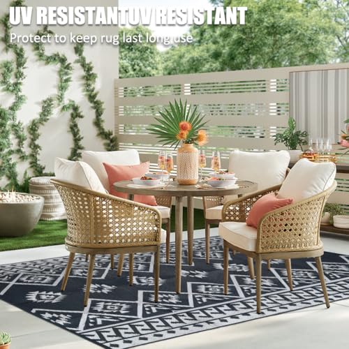 LILIOFFIC Outdoor Rug Waterproof 8x10 ft Outdoor Carpet Patio Rug Mat Reversible RV Camping Rug Plastic Straw Rug Outside Outdoor Area Rug for Patio Deck Balcony Backyard Picnic Beach - color: 01/Grey, size: 10' x 8' (Rectangular)