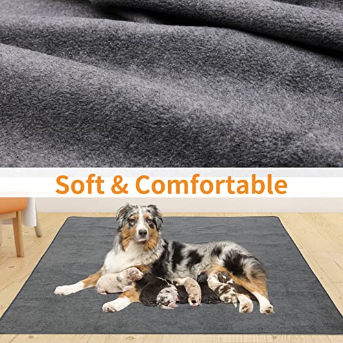 LOOBANI 2 Packs Extra Large Reusable Dog Mat for Floor, Non-Slip Washable Pee Pad for Dogs, Fast Absorbent Pet Whelping Pads, Puppy Playpen Mat for Incontinence, Housebreak, Crate, 48x48in, Gray - size: 48"*48"(Pack of 2) Gray