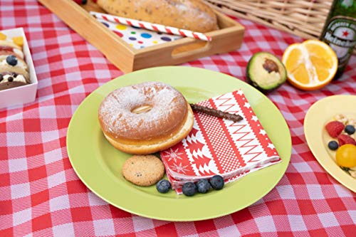 POSATE Plastic Plates Disposable 60 PCS, Heavy Duty 30 Dinner Plates 10.25" and 30 Dessert Plates 7.5" for Party, Green - color: Green