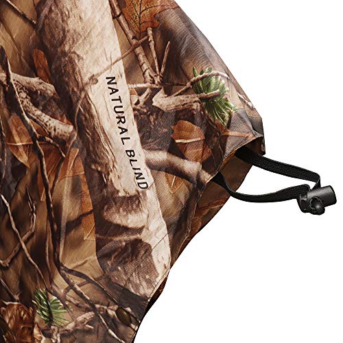 AUSCAMOTEK Camouflage Rain Poncho Hooded Waterproof Camo Raincoat with Blind Pattern for Hunting Hiking Camping Fishing - color: Woodland-brown