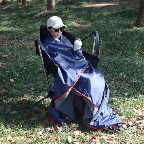 REDCAMP Large Waterproof Stadium Blanket for Cold Weather, 79”x 79” Soft Warm Fleece Windproof Camping Blanket for Camping, Hiking, Traveling, Sporting Events (Dark Blue) - color: Dark Blue 79"x79"