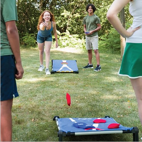 EastPoint 3-in-1 Tailgate Cornhole, Ladderball, Bottle Smash Combo Game - Blue - Versatile 3-in-1 Set for Outdoor Games - Portable Transport for Backyard