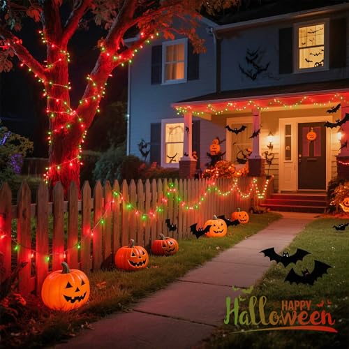 JMEXSUSS 600 LED Christmas String Lights Outdoor, Red White and Green Lights Clear Wire, Christmas Tree Twinkle String Lights Plug in for Tree Xmas Decorations - color: Red White and Green, size: 600 LED