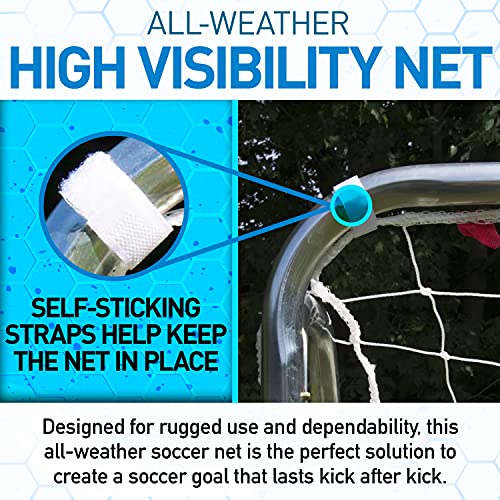 Franklin Sports Competition Soccer Goals - Backyard Portable Steel Soccer Goals - Adult + Youth Soccer Goal with Net + Ground Stakes Included - Multiple Sizes + Colors - color: Silver, style: Non-Folding 12' x 6'