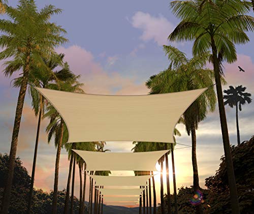 Amgo Custom Size 6' x 14' Beige Rectangle Square Sun Shade Sail UPF50+ AGTAPR0814, Order to Make Canopy Awning, 95% UV Blockage, Water & Air Permeable, Commercial and Residential (We Customize) - color: Beige, size: 6' X 14' Custom Size