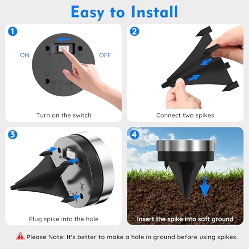 Solar Ground Lights Outdoor, 1 Pack Solar Lights Outdoor Waterproof, Mini Flat Solar-Powered Garden Light, Landscape Lighting for Garden Yard Lawn Pathway Walkway Driveway Backyard Decor, Warm White - color: Warm White, size: 1 Pack