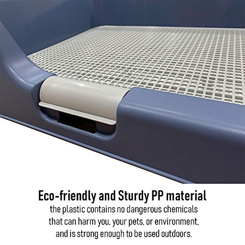 PS KOREA] Indoor Dog Potty Tray - with Protection Wall Every Side for No Leak, Spill, Accident - Keep Paws Dry and Floors Clean (Wine) - color: Wine