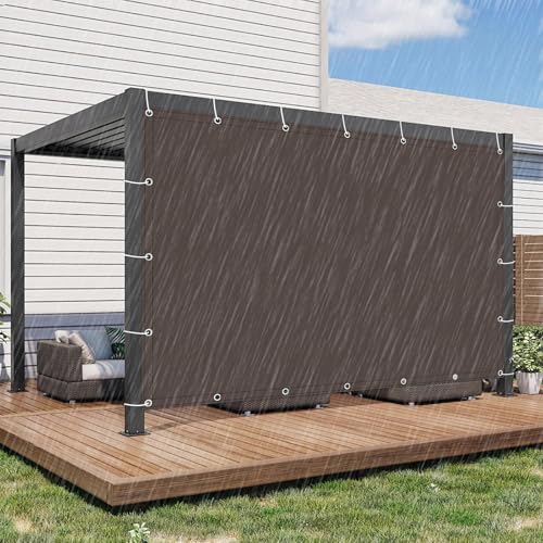 Sun Shade Sail 6'6"x9'9" Waterproof Shade Cloth Canopy Sunshade Camping Tarps Tent Cover with Grommets for Backyard Yard Deck Patio Pergola Garden Outdoor - color: Coffee-Waterproof, size: 6'6"x9'9"