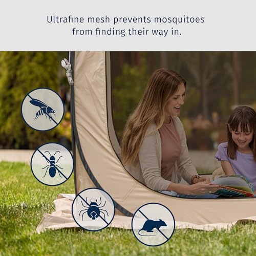 East Oak Screen House Tent Pop-Up, Portable Screen Room Canopy Instant Screen Tent 4 x 4 FT with Carry Bag for Patio, Backyard, Deck & Outdoor Activities, Beige - color: Beige, size: 4×4 FT