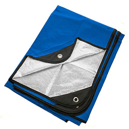 Arcturus All-Weather Outdoor Survival Blanket, Thermal Emergency Blanket, Reflective Heat Tarp with Grommets, Lightweight for Camping, Backpacking, Hiking & Emergency Car Kits, Blue, 60x82in - color: Blue