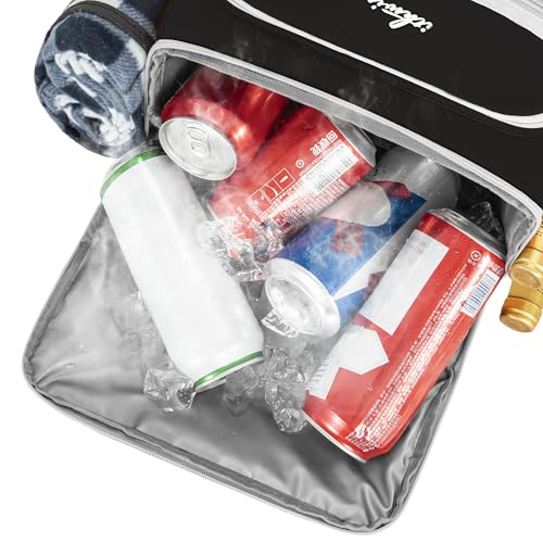 Cooler Backpack, 40 Cans Insulated Lunch Backpack Picnic Backpack for Men&Women, Durable Cooler Bag with 2 Leak Proof Compartments for Picnic, BBQ Camping, Lunch, Beach, Hiking, Black - color: Black