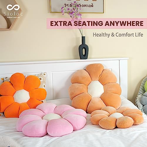Sioloc Flower Shaped Throw Pillow Butt Cushion, Seating Cushion, Cute Room Decor & Plush Pillow for Bedroom Sofa Chair (Blush, 15.7") - color: Blush