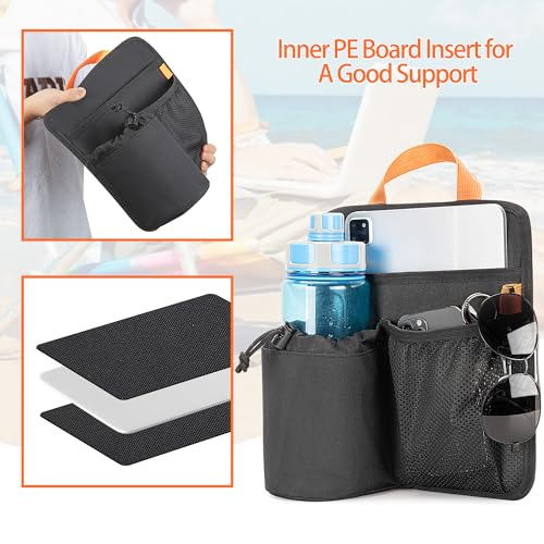 GRAOSO Beach Chair Cup Holder, Chair Side Organizer Easily Attached to Armrest with 2 Self-Adhesive Fastener Strap, Hanging Chair Attachment for Water Bottle, Sunglasses, Phone, Snack, etc.. - size: S