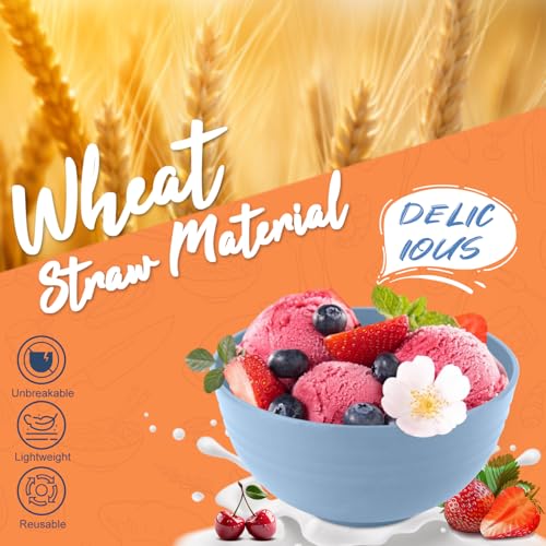 40 PCS Wheat Straw Dinnerware Sets Unbreakable Dishes Set for 8 Plastic Plates and Bowls Sets with Cups Dishwasher & Microwave Safe - Colorful - color: Colorful, size: 40 PCS