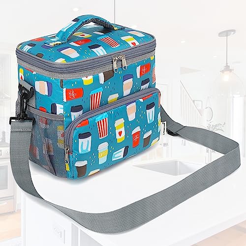 GYEUKHAM Insulated Lunch Bag for Adult/Women/Men, Reusable Large Lunch Box Cooler Soft Leakproof Tote, Thermal Meal Prep Lunch Pail with Adjustable Shoulder Strap for School/Travel/Office, Cup - color: Cup
