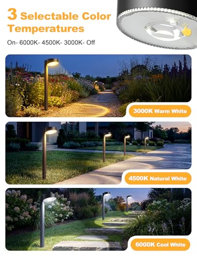 VOLISUN 4 Pack Solar Pathway Lights Outdoor, Brighter LED Lens Solar Lights Outdoor Waterproof, Up to 12 Hrs Modern Path Light for Yard Garden Walkway Driveway Lawn
