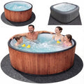 Upgraded 90 * 90 Round Hot Tub Mat, Extra Large Inflatable Hot Tub Pad Outdoor Indoor, Waterproof Slip-Proof Backing, Absorbent Spa Pool Ground Base Flooring Protector Mat - size: 90 Inch Round