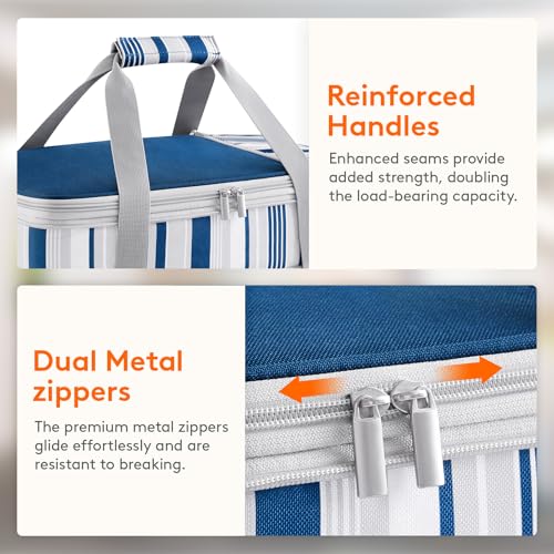 Lifewit Insulated Double Decker Casserole Carrier, Expandable Lasagna Lugger Tote Bag for Hot or Cold Food, Fits 9" x 13" Baking Dish for Potluck Parties, Picnic and Cookouts, Blue - color: Blue