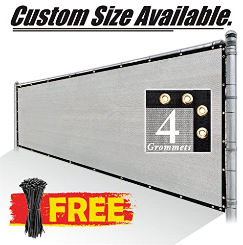Royal Shade 6' x 12' Grey Fence Privacy Screen Windscreen Cover Netting Mesh Fabric Cloth - Cable Zip Ties Included (We Make Custom Size) - color: Gray, size: 0 6' x 1 2'